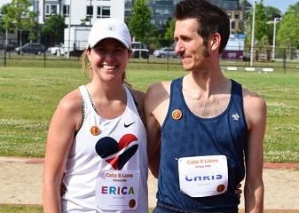 Erica and Chris after finishing miles