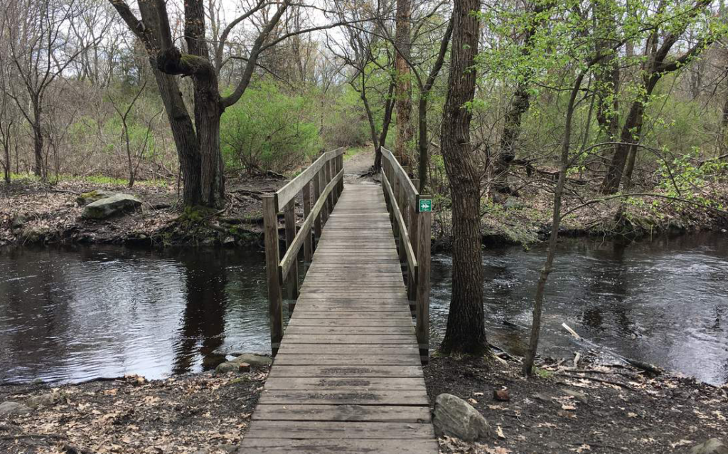 A section of the Western Greenway Trail in Waltham, MA