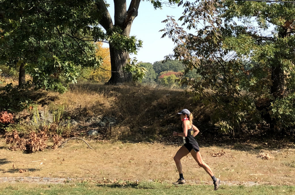 Erica running in Franklin Park