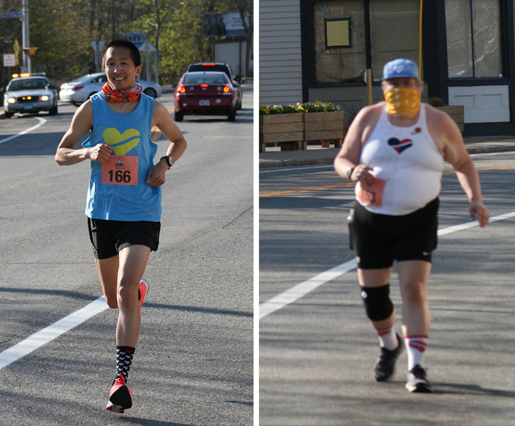 Jason and Lella at Mile 1 of the Pomham Rocks Lighthouse 10k