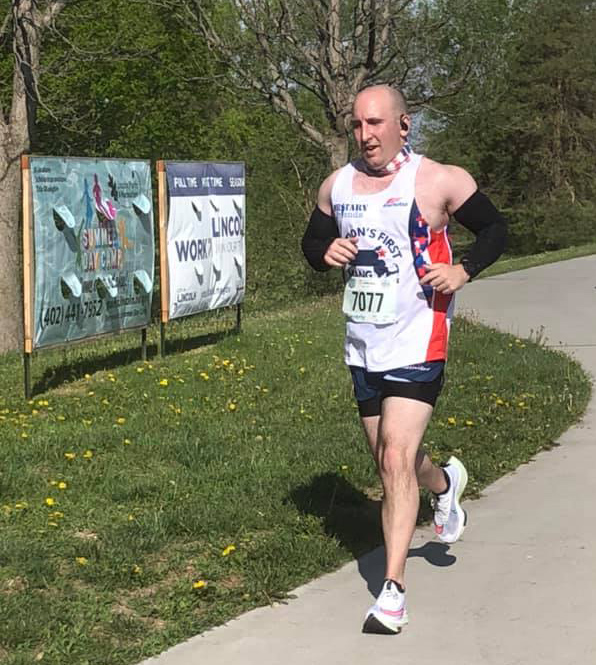 John running the Nebraska Marathon