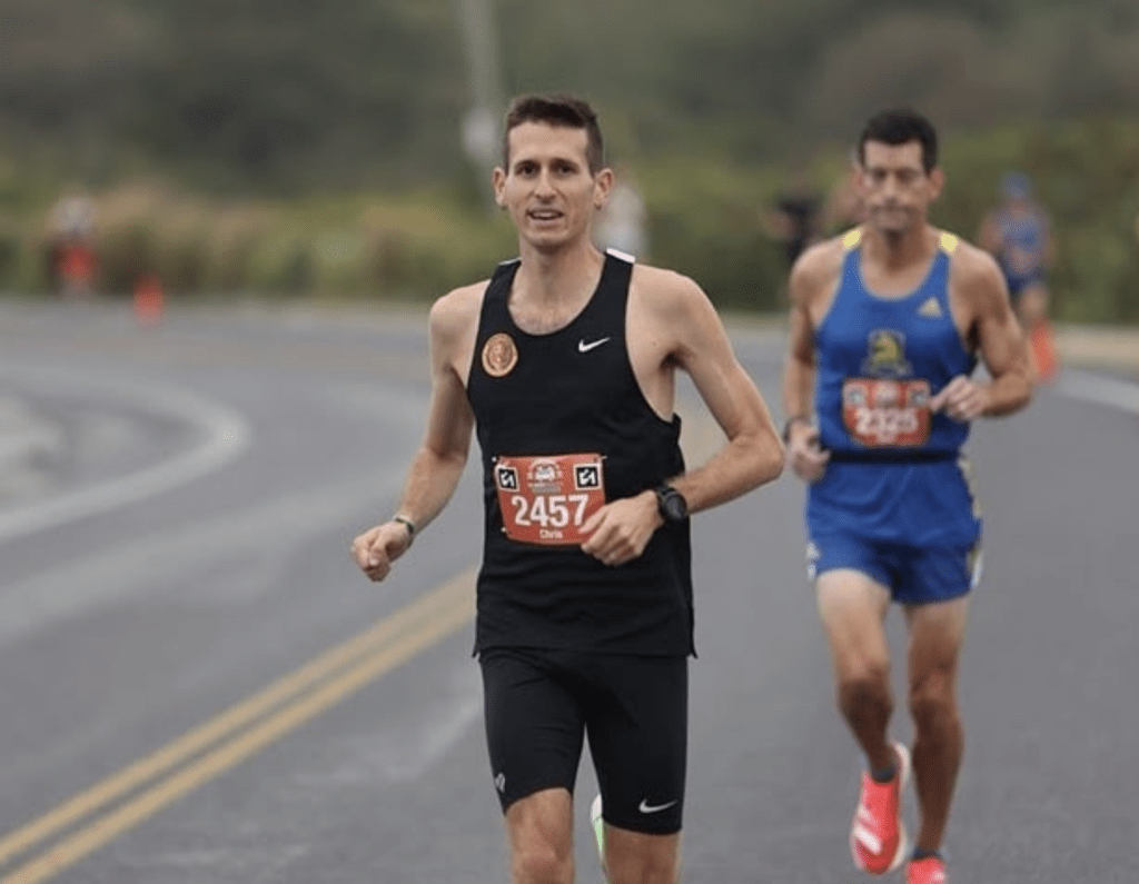Coach Chris and BAA Runner compete in Jamestown Half Marathon